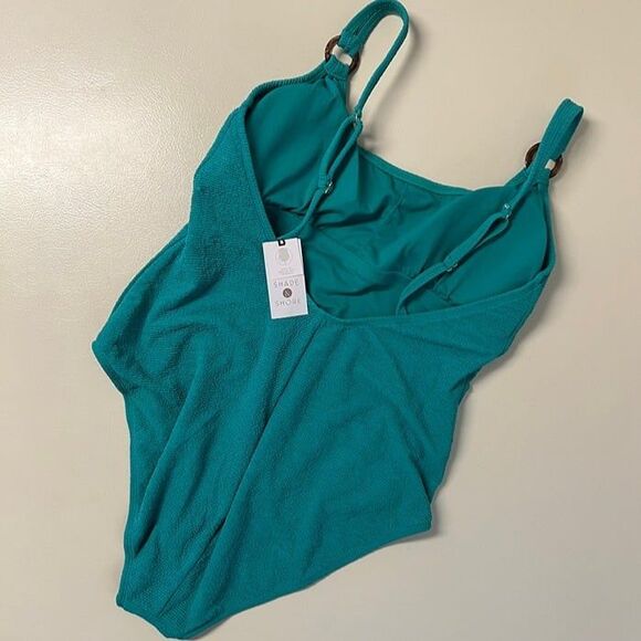 Shade & Shore Women's Teal One Piece Bathing Suit Size Large (12-14) - Picture 4 of 8